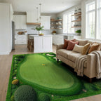 Golf Greens Aerial View Pattern Rug - Living Room View