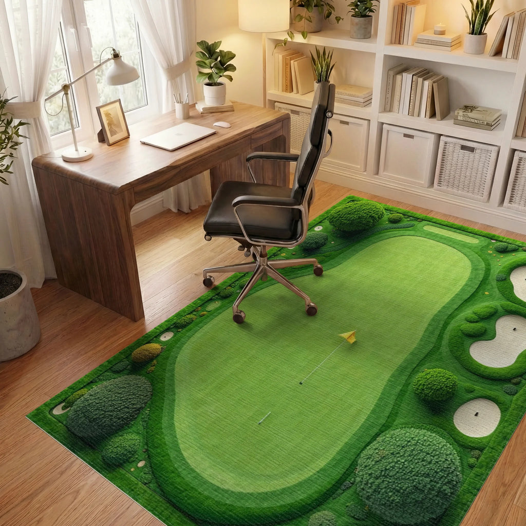 Golf Greens Aerial View Pattern Rug - Office View