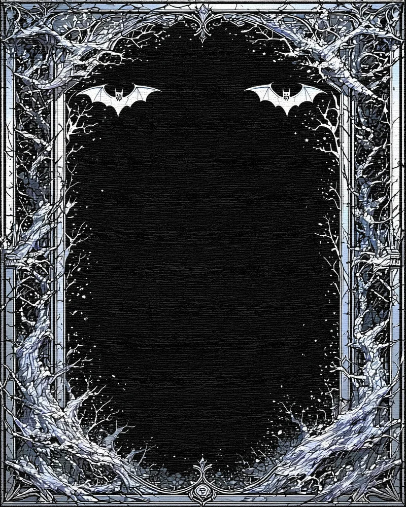 Gothic Bat Arched Branch Rug - Cutout View