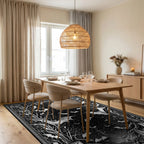 Gothic Bats Starry Branches Rug - Dining Room View