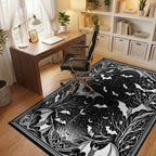 Gothic Bats Starry Branches Rug - Office View