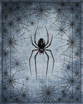 Gothic Black Widow Spider Web Design Rug - Cutout View