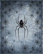 Gothic Black Widow Spider Web Design Rug - Cutout View