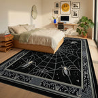 Gothic Ornate Spider Web Rug - Bedroom View