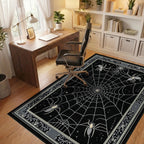 Gothic Ornate Spider Web Rug - Office View