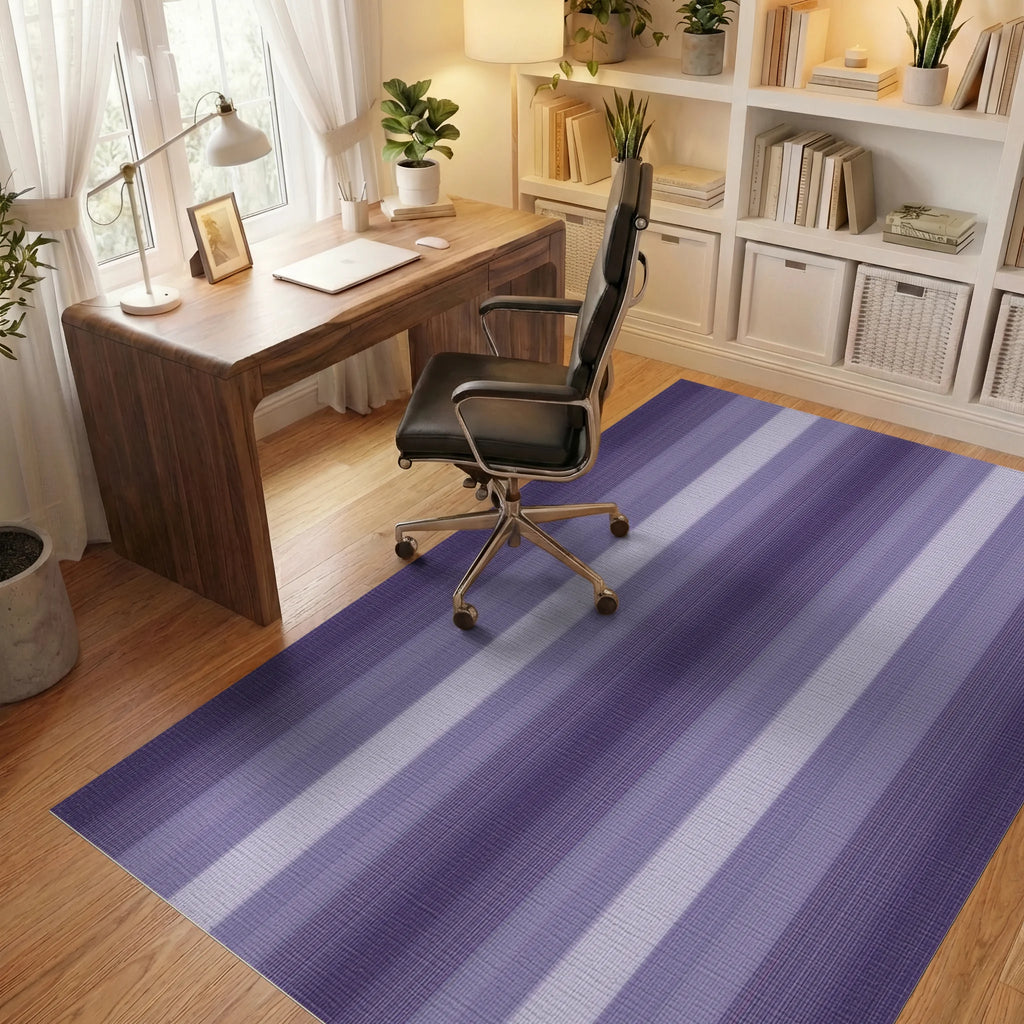 Gradient Vertical Stripe Pattern Rug Office View