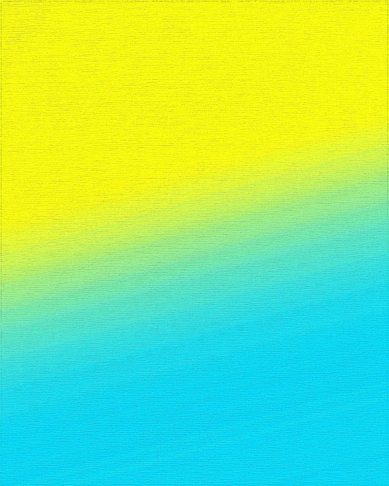 Gradient Yellow Blue Abstract Lines Rug - Cutout View