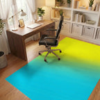 Gradient Yellow Blue Abstract Lines Rug Office View