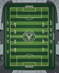Graphic Green Soccer Field Sports Rug - Cutout View