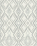 Gray Diamond Overlay Geometric Rug - Cutout View