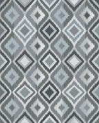 Gray Diamond Tribal Geometric Rug - Cutout View