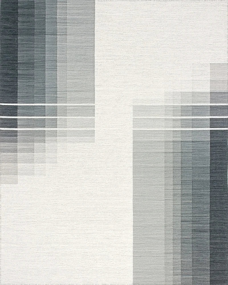 Gray Gradient Vertical Stripe Rug - Cutout View