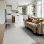 Gray Gradient Vertical Stripe Rug Living Room View