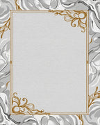 Gray Marble Swirl Art Nouveau Frame Rug - Cutout View