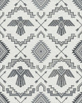 Gray Thunderbird Arrows Geometric Repetition Rug - Cutout View