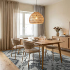 Gray Thunderbird Arrows Geometric Repetition Rug Dining Room View