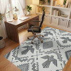 Gray Thunderbird Arrows Geometric Repetition Rug Office View