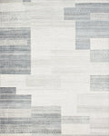 Gray White Geometric Patchwork Rug - Cutout View