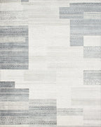 Gray White Geometric Patchwork Rug - Cutout View