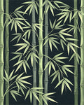 Green Bamboo Forest Foliage Rug - Cutout View
