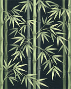 Green Bamboo Forest Foliage Rug - Cutout View