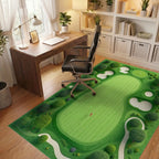 Green Golf Course Aerial View Design Rug - Office View