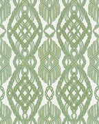 Green Interlocking Macrame Oval Rug - Cutout View