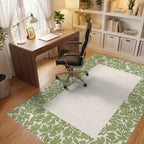 Green Leafy Vine Pattern Rug Office View