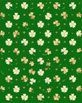Green White Gold Shamrock Rug - Cutout View