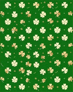Green White Gold Shamrock Rug - Cutout View
