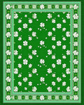 Green White Shamrock Border Rug - Cutout View