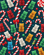 Gummy Bears and Candy Canes Rug - Cutout View
