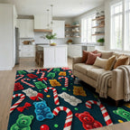 Gummy Bears and Candy Canes Rug Living Room View