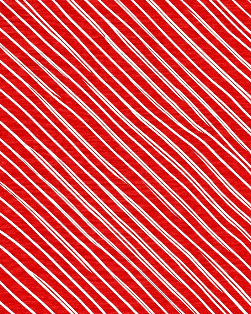 Hand Drawn Candy Cane Stripe Pattern Rug - Cutout View