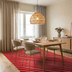 Hand Drawn Candy Cane Stripe Pattern Rug Dining Room View