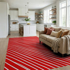 Hand Drawn Candy Cane Stripe Pattern Rug Living Room View