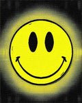 Happy Yellow Smiley Face Halftone Rug - Cutout View