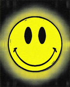 Happy Yellow Smiley Face Halftone Rug - Cutout View