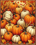 Harvest Pumpkin Patch Pattern Rug - Cutout View