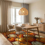 Harvest Pumpkin Patch Pattern Rug - Dining Room View