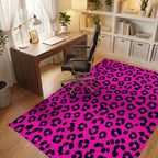 Hot Pink Leopard Spots Design Rug Office View