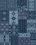 Indigo Patchwork Geometric Tribal Rug - Cutout View