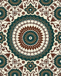 Intricate Floral Mandala Pattern Rug - Cutout View