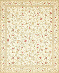 Intricate Ivory Red Vine Floral Rug - Cutout View