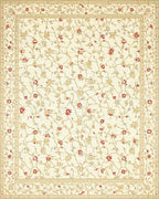 Intricate Ivory Red Vine Floral Rug - Cutout View