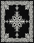 Intricate White Floral Gilded Frame Rug - Cutout View