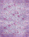 Lavender Blooming Garden Floral Rug - Cutout View