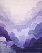 Lavender Cloudscape Layers Design Rug - Cutout View