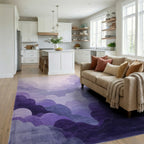Lavender Cloudscape Layers Design Rug - Living Room View