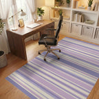 Lavender Cream Subtle Stripe Rug Office View